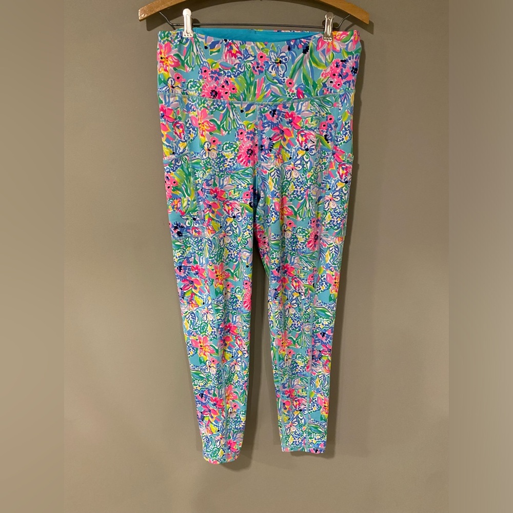 Lilly Pulitzer Multicolor Floral Leggings - Blue, Pink, Green - Picture 3 of 9